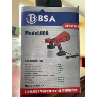 Máy Phun Sơn Điện Cầm Tay BSA 750W Bình Chứa 1000ml Cao Cấp Dễ Sử Dụng, Sử Dụng Nguồn 220v, Có Điều Chỉnh Tốc Độ Phun