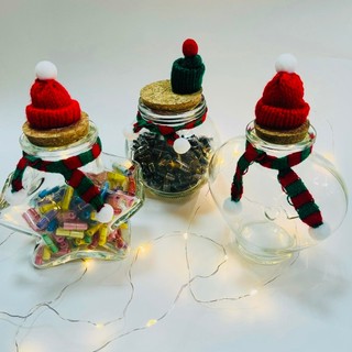 (Lọ 380ml mũ khăn noel, Tặng Chứng Chỉ Tình Yêu) Lọ chữa lành quà tặng noel xinh xắn, đáng yêu