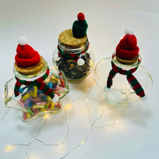 (Lọ 380ml mũ khăn noel, Tặng Chứng Chỉ Tình Yêu) Lọ chữa lành quà tặng noel xinh xắn, đáng yêu