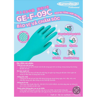 Găng tay xanh (Malaysia-Summitech) cao su chuyên xử lý hóa học, dầu mỡ ô tô xe máy, vệ sinh công nghiệp bởi OKAMAS