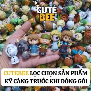 Set 4 búp bê Disney Frozen mini kèm 4 phụ kiện với 2 biểu cảm khuôn mặt CUTE BEE