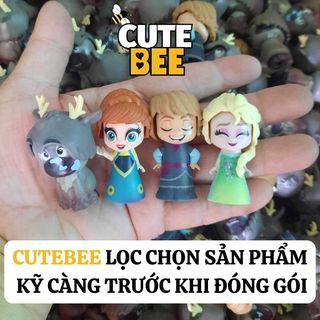 Set 4 búp bê Disney Frozen mini kèm 4 phụ kiện với 2 biểu cảm khuôn mặt CUTE BEE