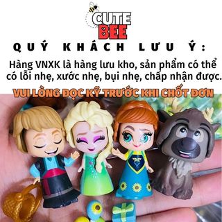 Set 4 búp bê Disney Frozen mini kèm 4 phụ kiện với 2 biểu cảm khuôn mặt CUTE BEE