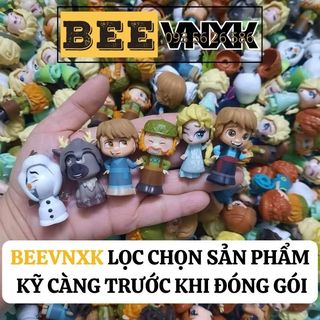 Set 4 búp bê Disney Frozen mini kèm 4 phụ kiện với 2 biểu cảm khuôn mặt BEE VNXK