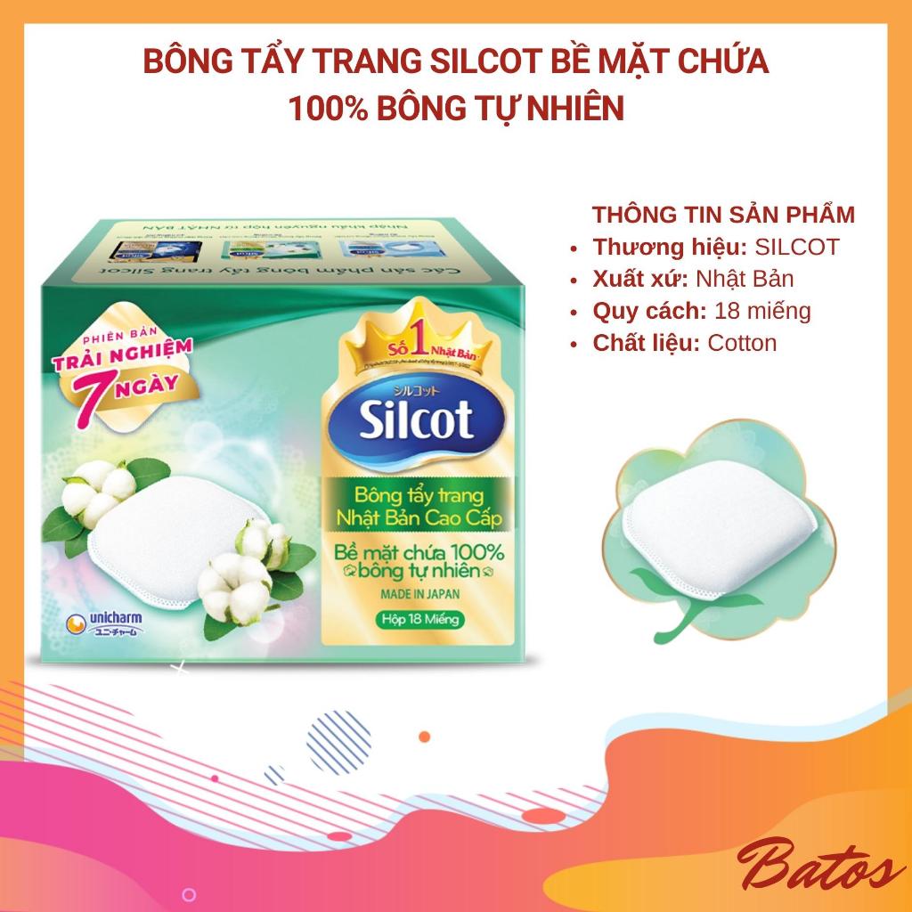 Bông tẩy trang siêu mịn Silcot Nhật Bản bề mặt chứa 100% bông tự nhiên ...