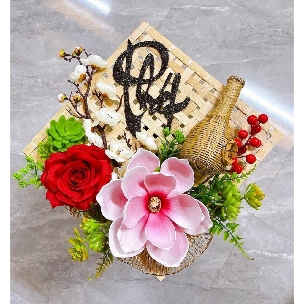Phụ kiện trang trí decor giỏ quà Tết, làm tháp bánh, trang trí cành đào đông Tết - Kem Shop K236
