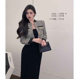 Áo dạ tweed khoác ngoài màu trắng đen Forgirl áo dạ nữ croptop phối cúc đồng sang chảnh T011