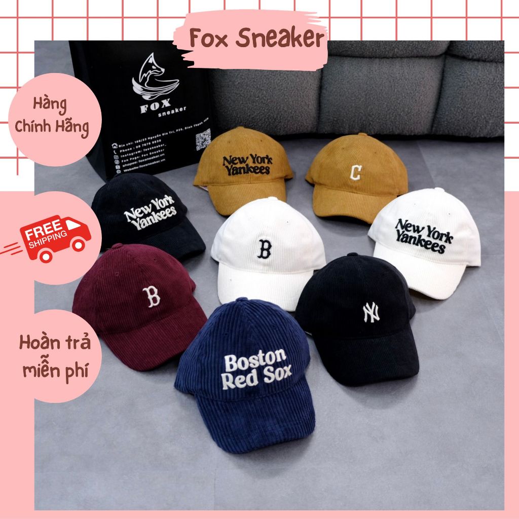 Mũ Nón MLB Nhung Tăm Hàng Chính Hãng | Fox Sneaker | Shopee Việt Nam