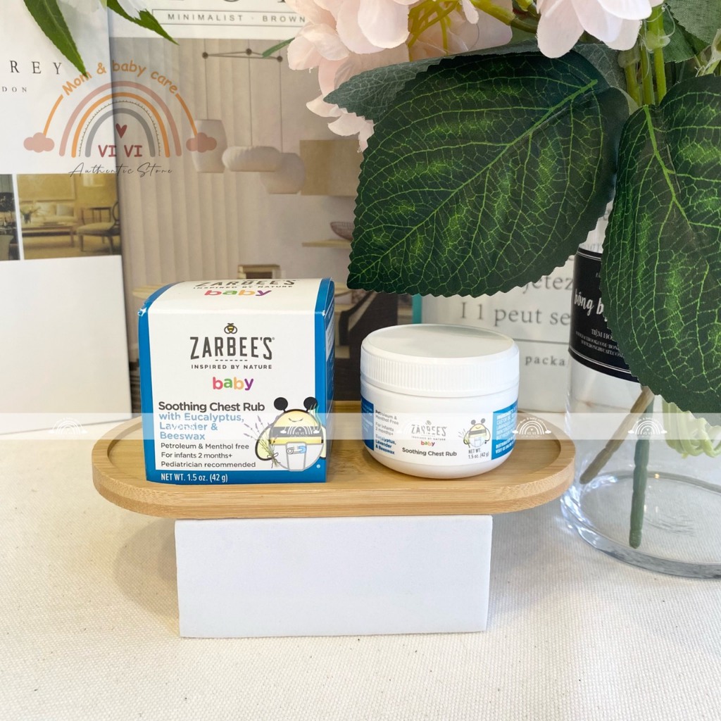 Dầu ấm ngực zarbee's soothing chest rub 42g ( bay air đủ bill