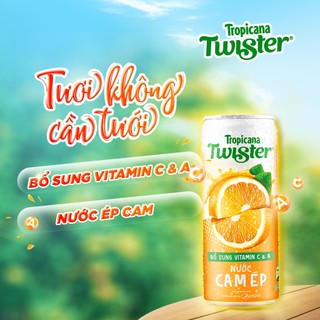 [SALE 15.7] Thùng 24 Lon Nước Trái Cây Twister Cam (320ml/lon)