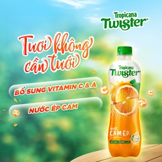 [SALE 15.7] Thùng 24 Chai Nước Trái Cây Twister Cam (450ml/chai)