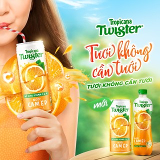 [SALE 15.7] Thùng 12 Chai Nước Trái Cây Twister Cam (1L/chai)