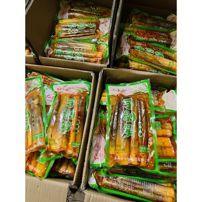 [Sỉ thùng 20 gói ]  Măng Trúc cay Tứ Xuyên ngâm ớt đỏ 400g, giòn ngon vị đặc sản