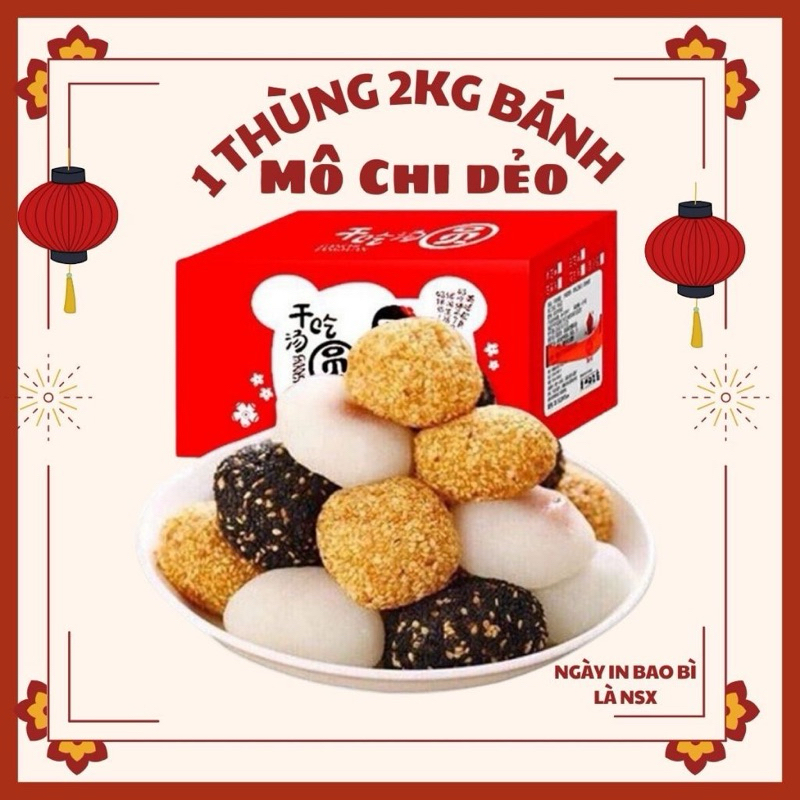 HỘP 2kg bánh mochi tròn mix vị- loại ngon date mới