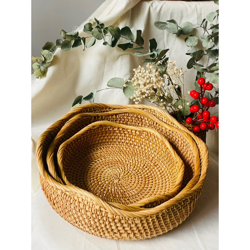 Rổ mây đan, rổ đựng đồ khô, thực phẩm, bánh kẹo, trái cây rau củ. Rổ 3 ...
