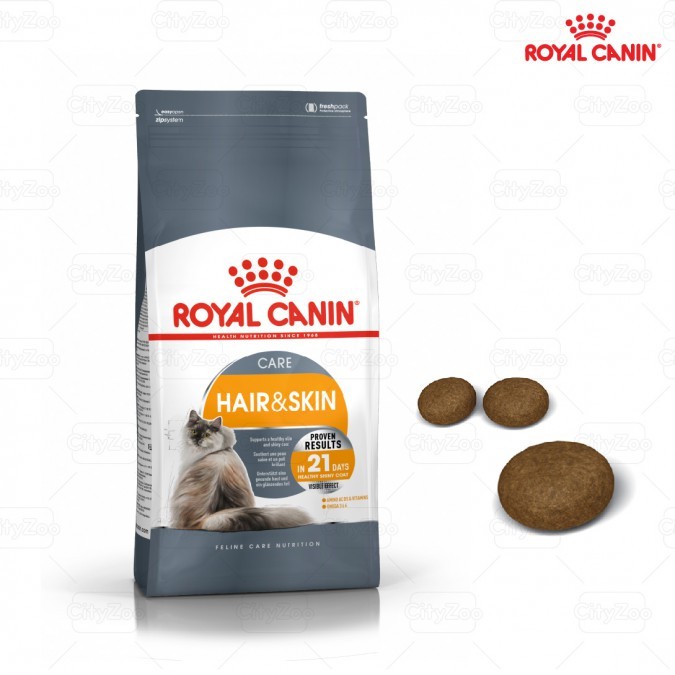 ROYAL CANIN HAIR & SKIN – THỨC ĂN KHÔ HỖ TRỢ CHĂM SÓC DA VÀ LÔNG CHO MÈO 400GR ĐẾN 2KG