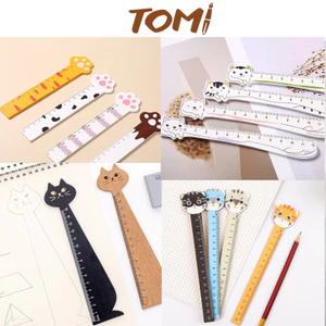 Thước Gỗ TOMI Nhiều Kiểu Dáng Màu Sắc Dễ Thương 071