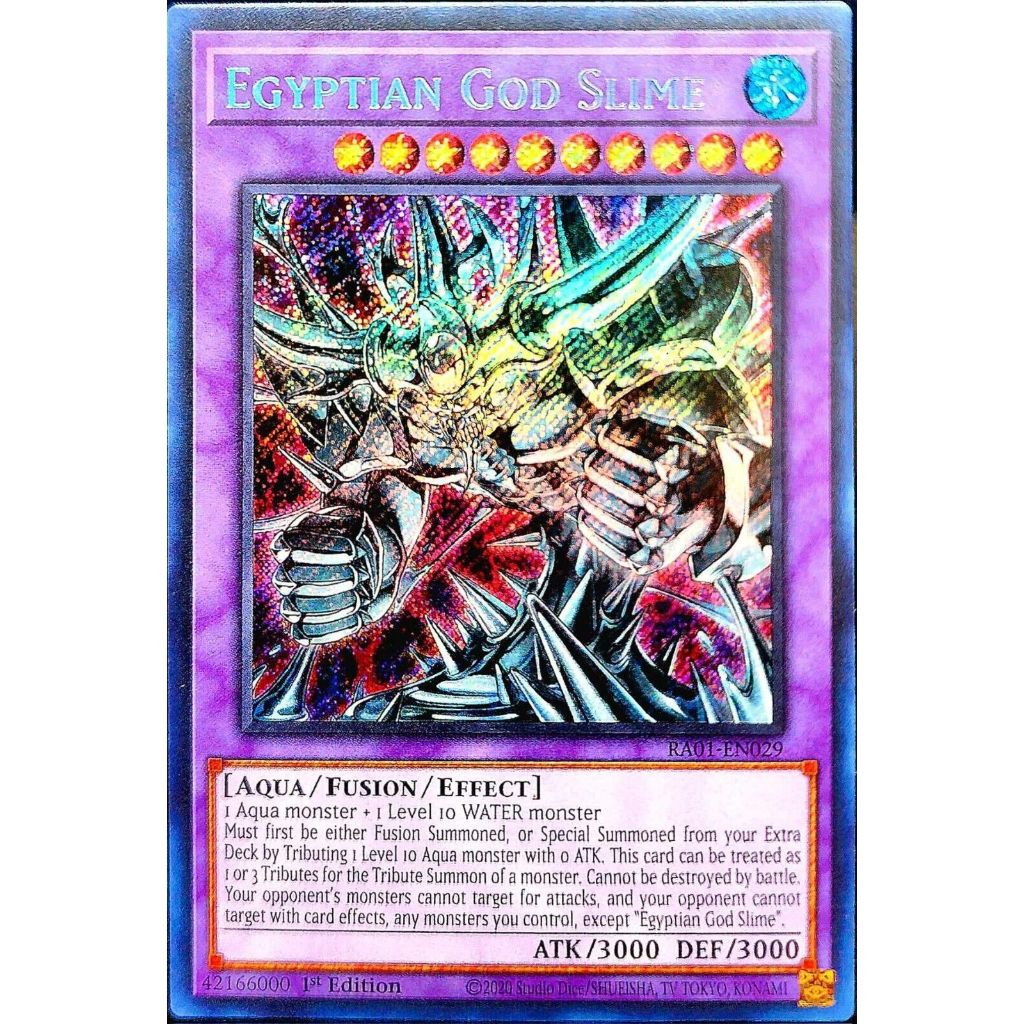 Carta Yu-Gi-Oh! Egyptian God Slime (Secret Rare) - RA01-EN029, Edicin 1,  Coleccin 25 Aniversario