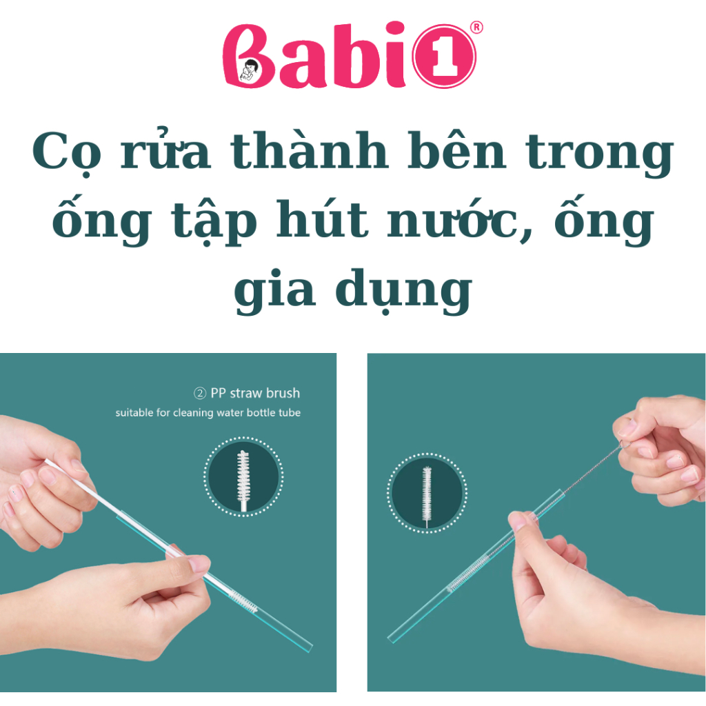 Bộ Cọ Rửa Bình Sữa BABIONE Cây Rửa Bình Sữa Núm Ti, Ống Hút, Đồ Gia Dụng Đa Năng 6 Chi Tiết