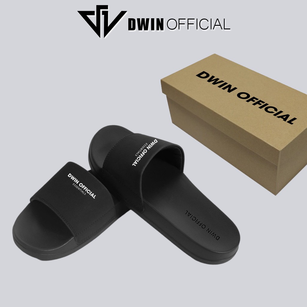 Ảnh Dép quai ngang nam nữ slipper DWIN đen fullbox local brand 1
