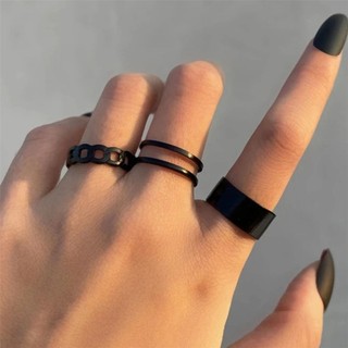 [🔥XƯỞNG SALE SẬP SÀN🔥] Set 3 Nhẫn Hở Màu Đen Có Thể Điều Chỉnh Kích Cỡ R125