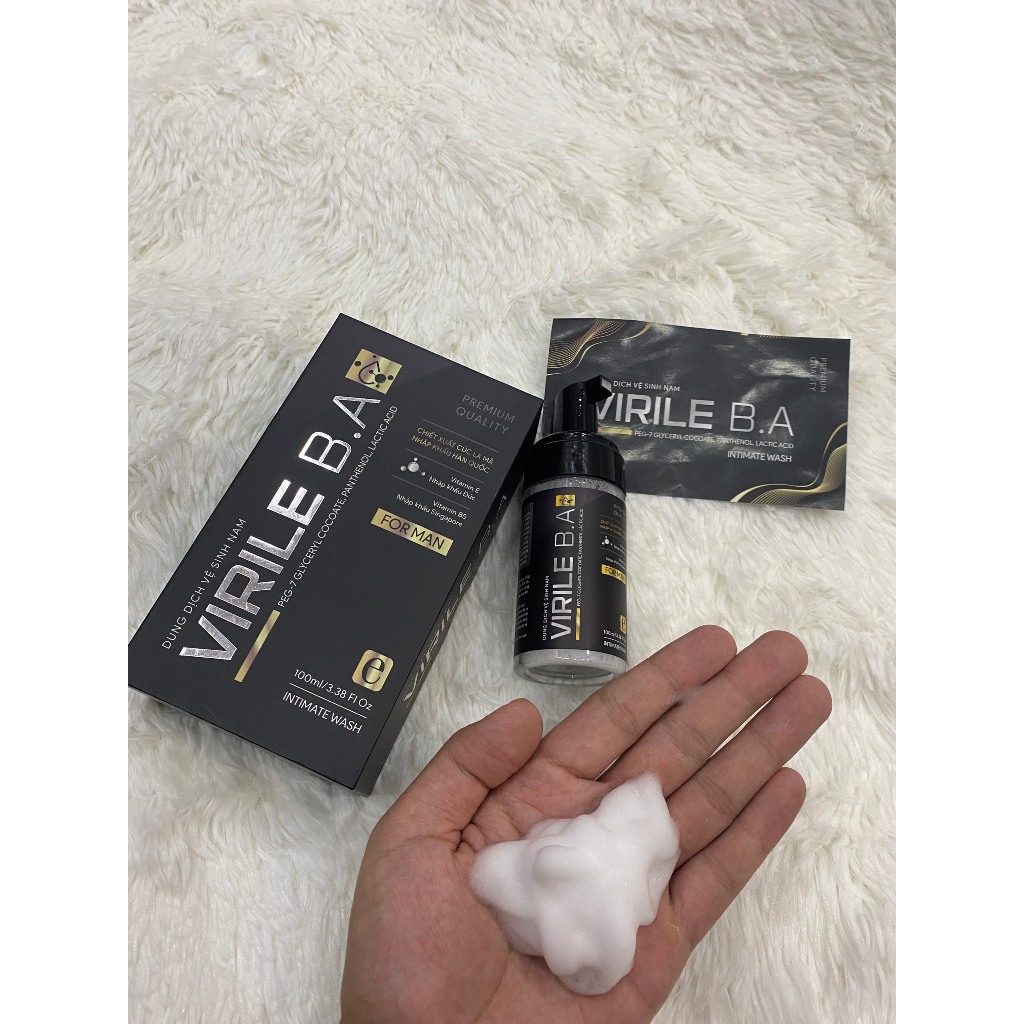 Bọt vệ sinh nam giới VIRILE B.A Dung dịch nam tạo bọt (Hương nước hoa) 100ml