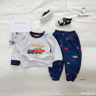 Bộ dài thu đông hình ô tô cho bé trai 1-6 tuổi (9-23kg) N015