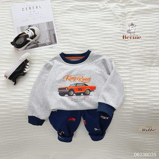 Bộ dài thu đông hình ô tô cho bé trai 1-6 tuổi (9-23kg) N015