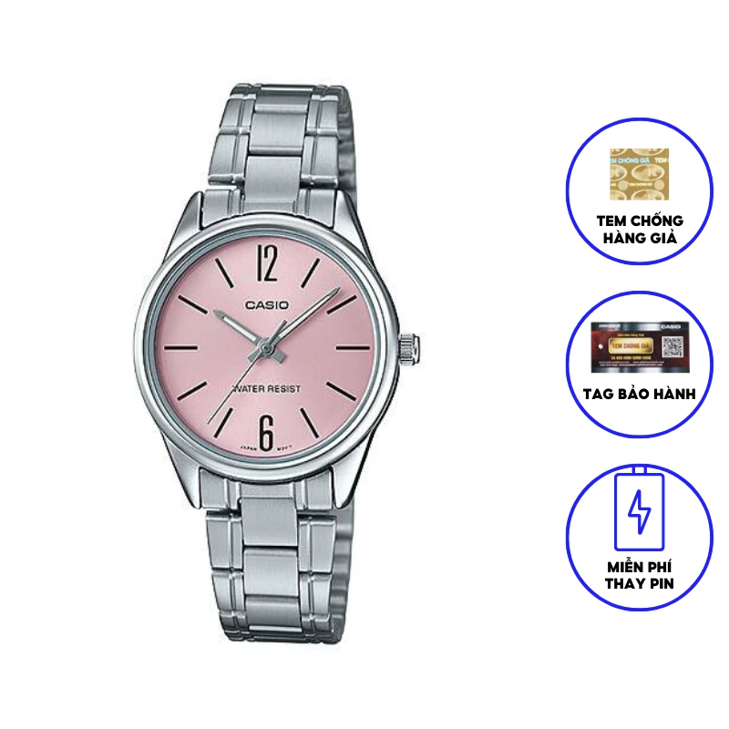 Đồng hồ nữ Casio LTP-V005D-4BUDF dây thép không gỉ chính hãng