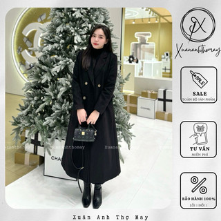 Áo mangto da lộn dáng dài (123cm) - Xuananhthomay