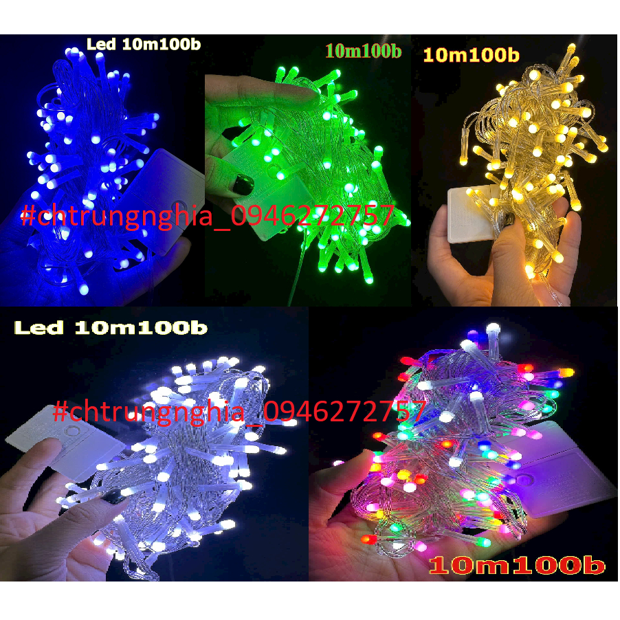 DÂY ĐÈN CHỚP NHÁY LED V8 MÀU 10 MÉT 100 BÓNG SIÊU ĐẸP | Shopee Việt Nam