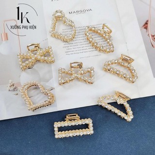 [🔥XƯỞNG SALE SẬP SÀN🔥] Kẹp Tóc Càng Cua Đính Ngọc Size Nhỏ 5cm Nhẹ Nhàng Thanh Lịch