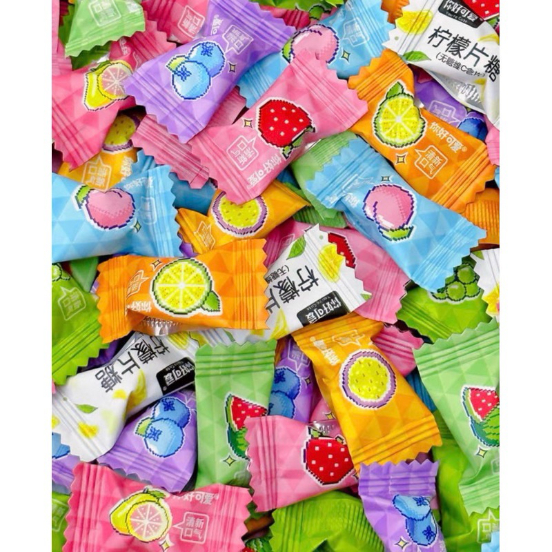 1 kg kẹo ngậm C trái cây nhiều vị thơm mát kẹo trái cây hương bạc hà the mát giá sỉ