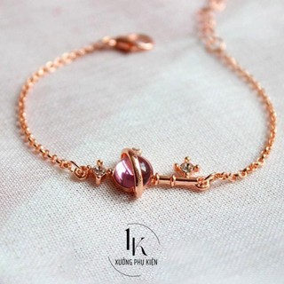 [🔥XƯỞNG SALE SẬP SÀN🔥] Vòng Tay Đính Charm Đá Hồng Hành Tinh Lạ Mắt