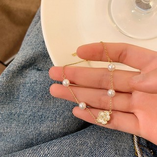 [🔥XƯỞNG SALE SẬP SÀN🔥] Lắc Tay Mặt Hoa Hồng Đính Ngọc Trai Nhân Tạo Sang Trọng
