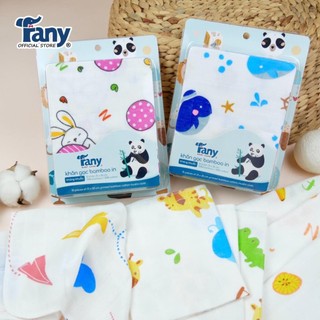 Hộp 10c khăn sữa sợi tre kháng khuẩn Fany mẫu trơn và họa tiết dễ thương cho bé