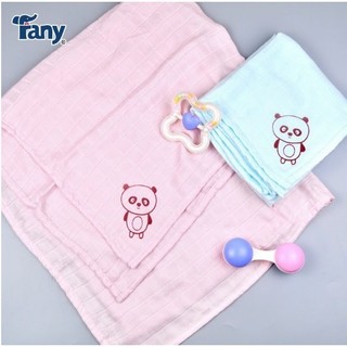 Khăn tắm Bamboo sợi tre 3 lớp thông thoáng gấu in rơi & màu trơn Fany cho bé