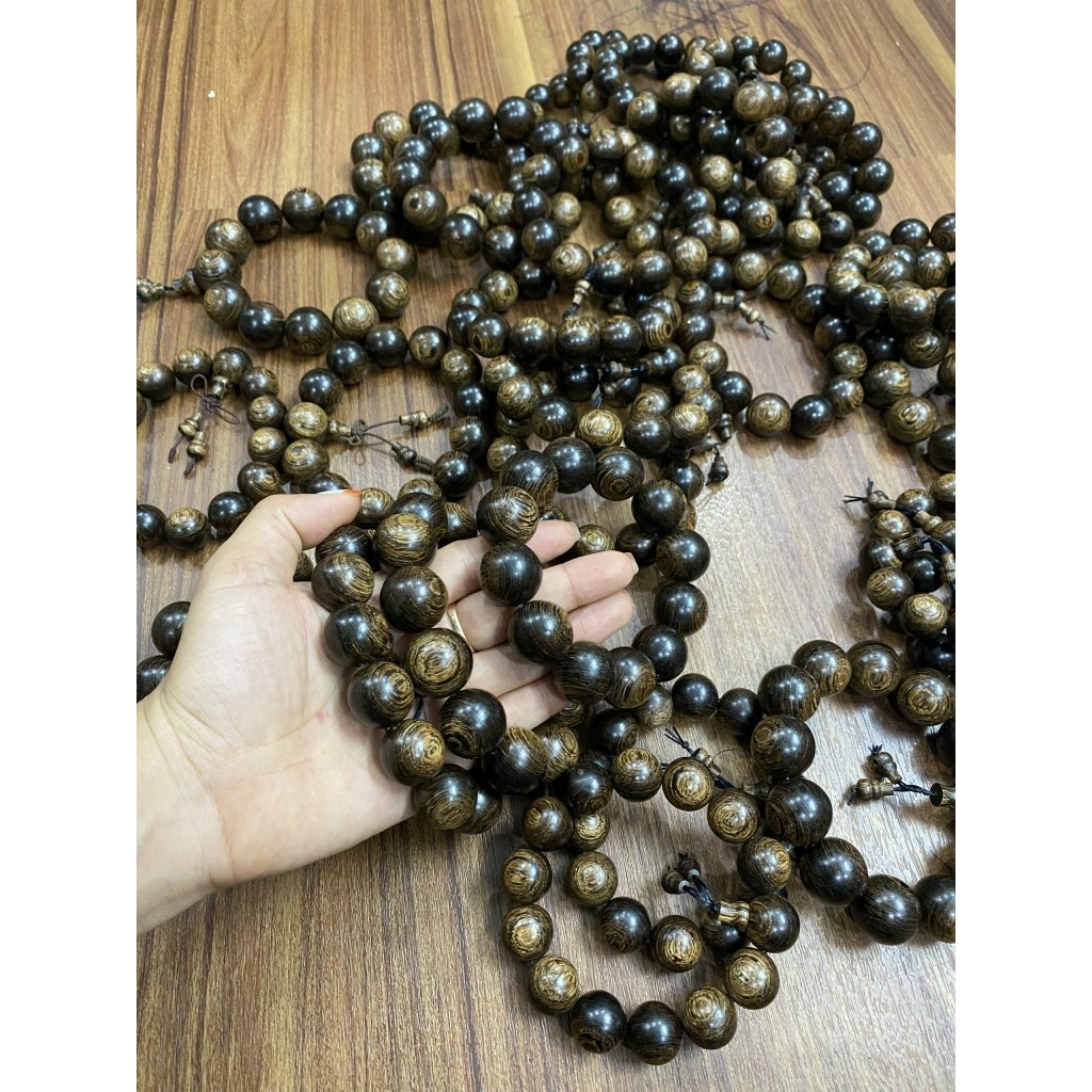 Vòng tay trầm hương sánh chìm 16 18 20ly tròn đơn vô định mix charm núm bầu tua rua,