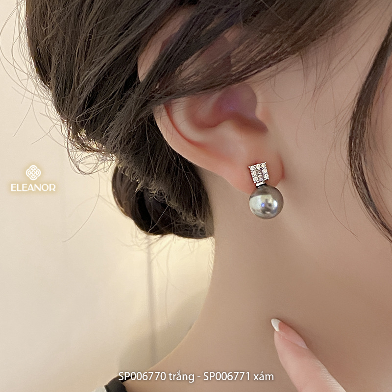 Bông tai nữ chuôi bạc 925 Eleanor Accessories ngọc trai nhân tạo phụ kiện trang sức khuyên tai 6662