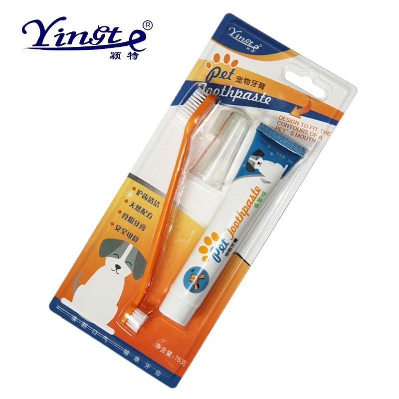 Kem đánh răng cho chó mèo Dental Care ( tặng kèm bàn chải), kem đánh răng chống hôi miệng cho Thú Cưng