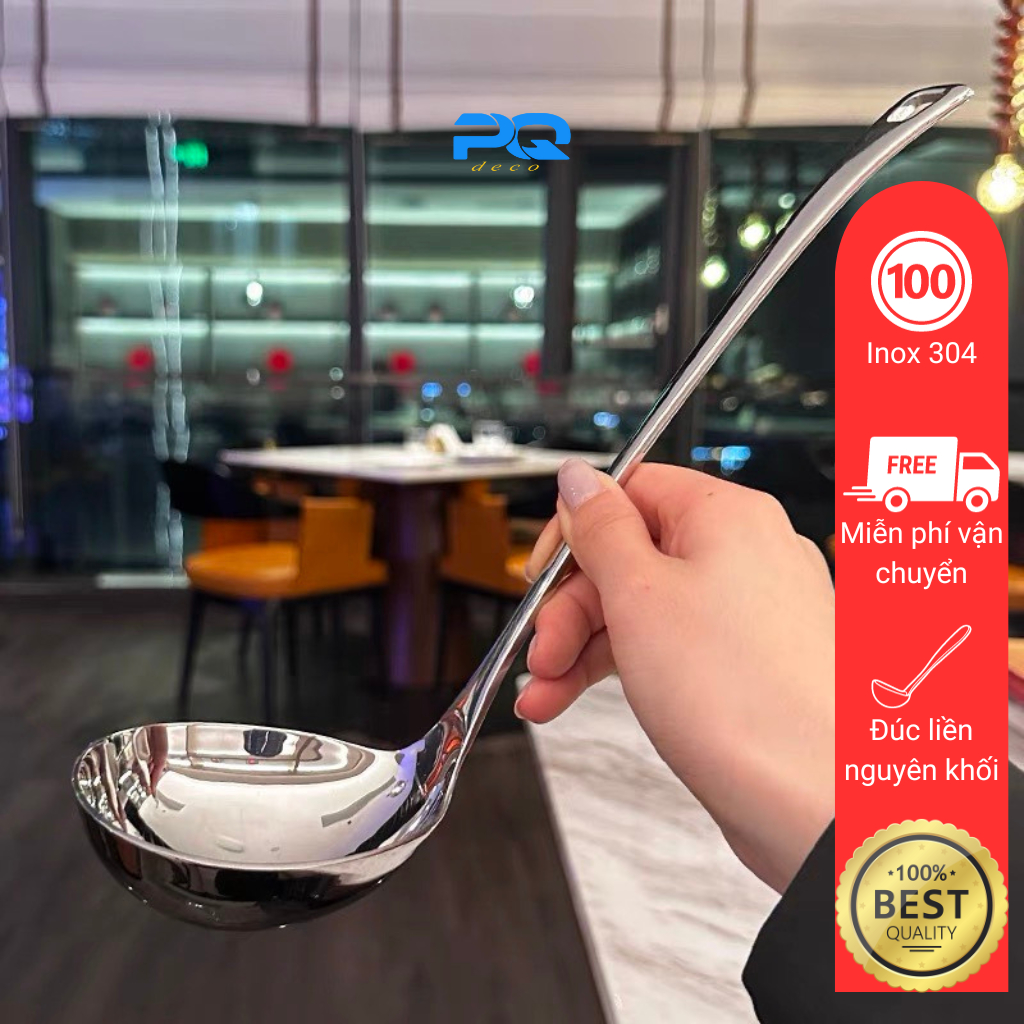 Muỗng muôi vá thìa múc canh súp inox 304 cán dài 29cm | Shopee Việt Nam