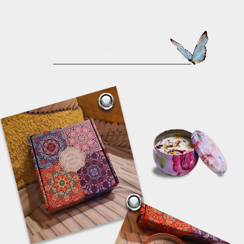 Set 4 Nến Thơm Giáng Sinh Varomas Họa Tiết Ông Già Noel Khử Mùi Làm Thơm Phong Cách Hoa Khô Thảo Mộc NEN13