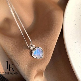 [🔥XƯỞNG SALE 11K 🔥] VÒNG CỔ DÂY CHUYỀN BẠC MẶT TRÁI TIM XANH ĐỔI MÀU LẤP LÁNH CHO NỮ N101