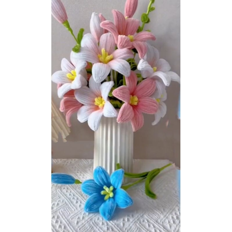 Bó Hoa Ly Kẽm Nhung Decor, Quà Tặng Siêu Đẹp