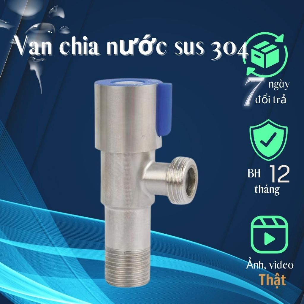 Van tê cầu, T giảm áp, van chia nước inox 304, tê chia nước cho vòi xịt ...