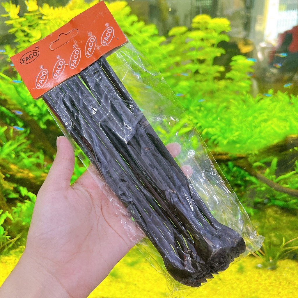 Sét 10 Muỗng Nhựa ĐEN FACO  Dài 20cm - COMBO 10 cái Muỗng Dài 20cm Nhựa Đen dùng khuấy sinh tố, cafe, trà sữa