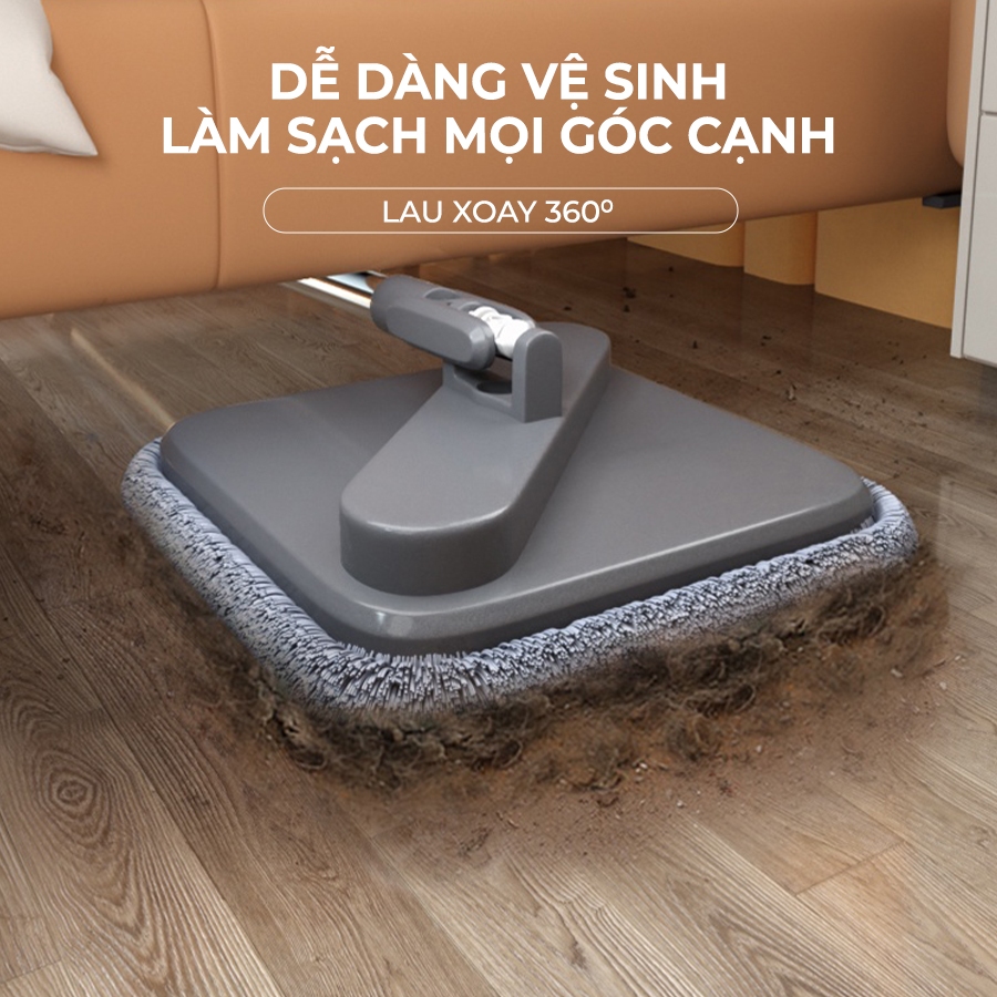 Ảnh Bộ cây lau nhà ZOLELE 360 độ tự vắt 2 ngăn tách riêng nước bẩn M16 - Chính hãng 4