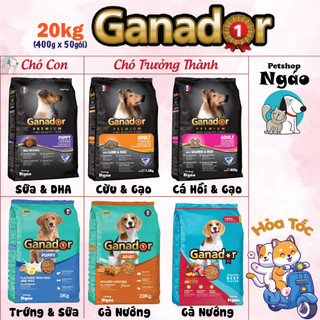 Thức Ăn Hạt Khô Cho Chó Con và Chó Lớn Ganador 20kg – Dinh Dưỡng Đầy Đủ [ GANADOR ]