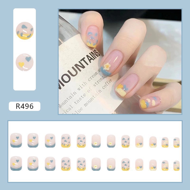 [Tổng hợp] Các mẫu Nail box móng tay giả 24 móng form ngắn hoạ tiết cute