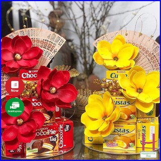 Đầu bông hoa mộc lan trang trí tháp nước tháp tài lộc,bánh kem,giỏ quà Tết,phụ kiện chụp ảnh { H }